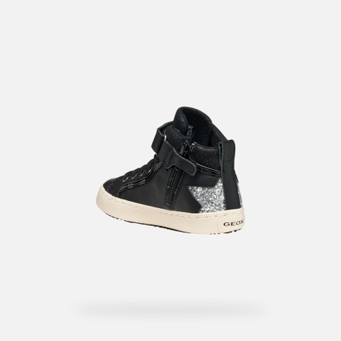 High top sneakers KALISPERA GIRL Black/Dark Silver - image number 3 | GEOX