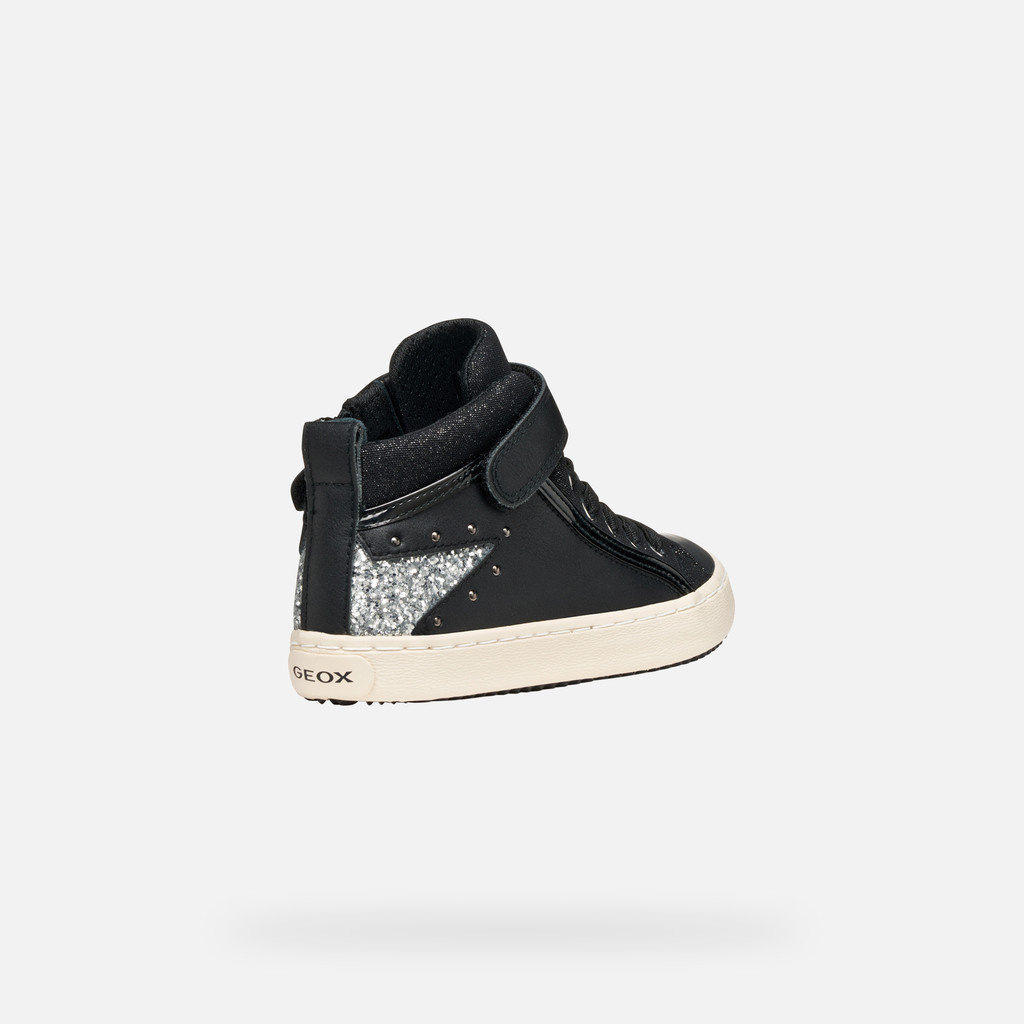 High top sneakers KALISPERA GIRL Black/Dark Silver - image number 4 | GEOX