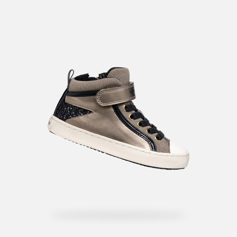 High top sneakers KALISPERA GIRL Dark Beige/Black - image number 0 | GEOX