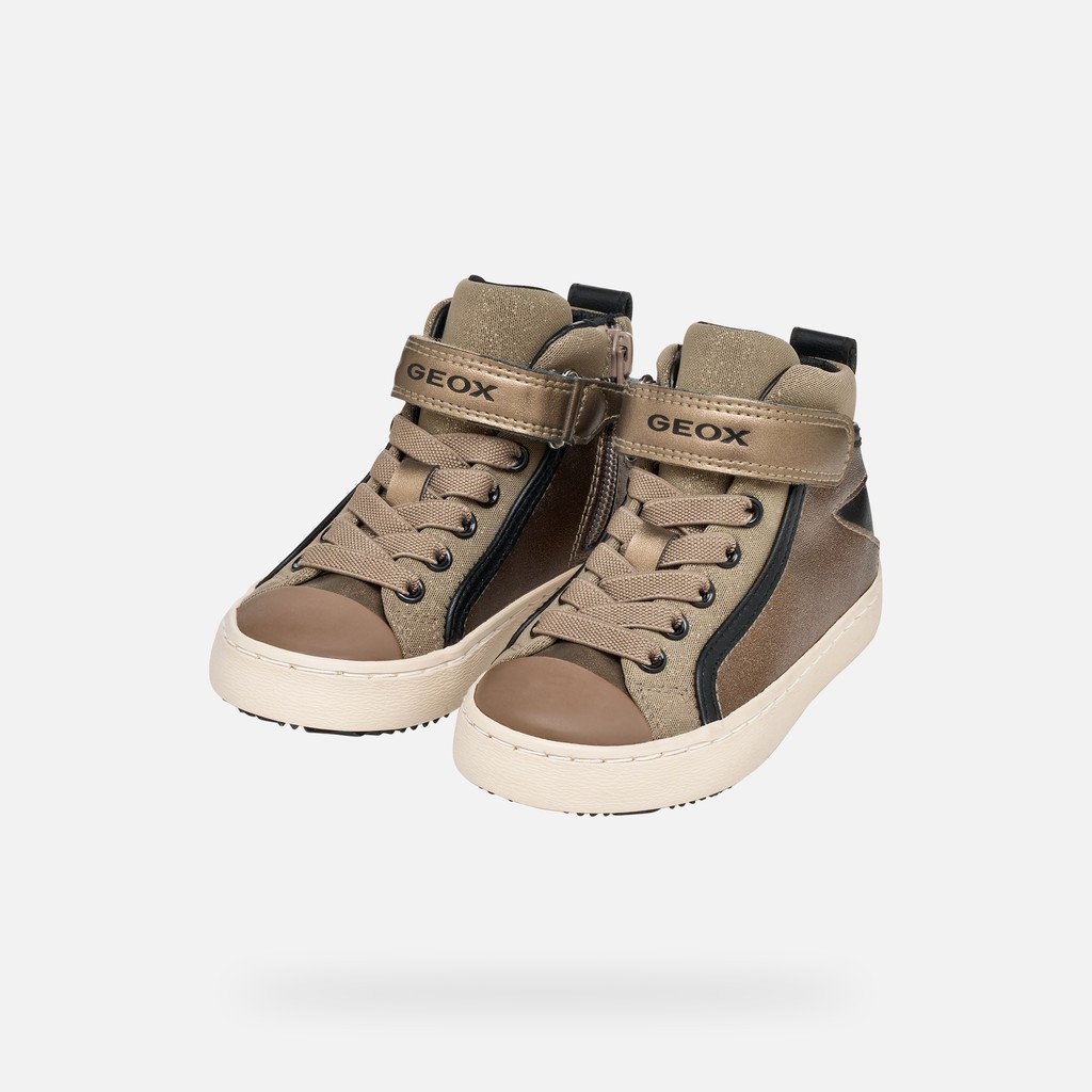 Baskets Geox Kalispera Pour Fille - Semelle Respirante, Effet Daim Et Détails Brillants