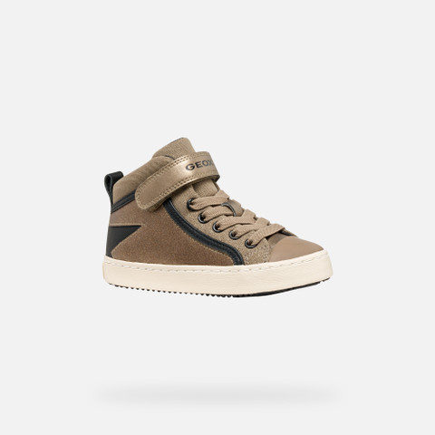 High top sneakers KALISPERA GIRL Dark beige/Black - image number 2 | GEOX
