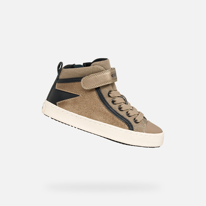 High top sneakers KALISPERA GIRL Dark Beige/Black | GEOX