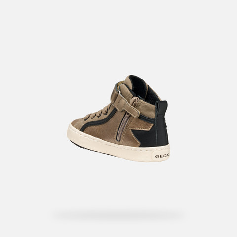 High top sneakers KALISPERA GIRL Dark beige/Black - image number 3 | GEOX