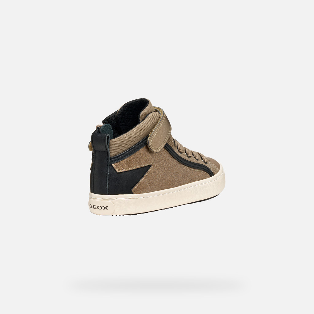 High top sneakers KALISPERA GIRL Dark beige/Black - image number 4 | GEOX