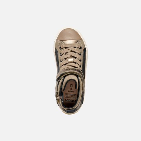 High top sneakers KALISPERA GIRL Dark beige/Black - image number 5 | GEOX