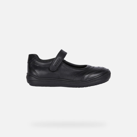 GEOX Girls Black Leather Shoes