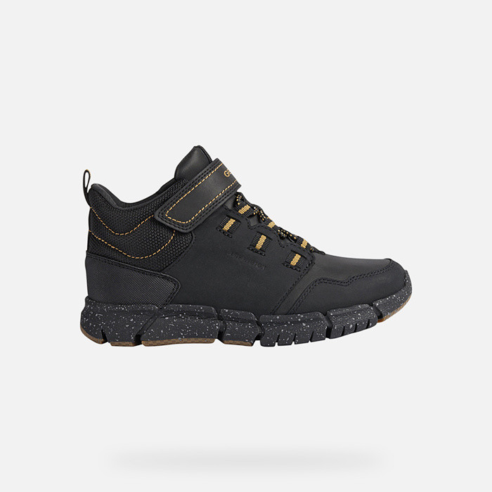 Waterproof boots FLEXYPER ABX BOY Black/Dark Yellow | GEOX