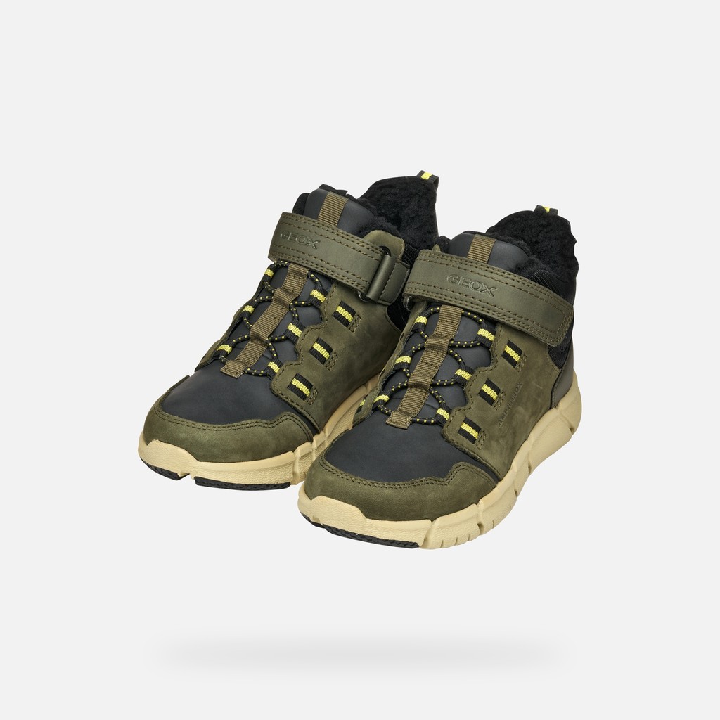 Waterproof boots FLEXYPER ABX BOY Military/Black - image number 7 | GEOX