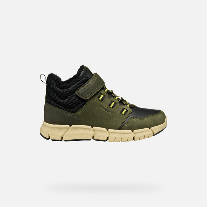 Waterproof boots FLEXYPER ABX BOY Military/Black | GEOX