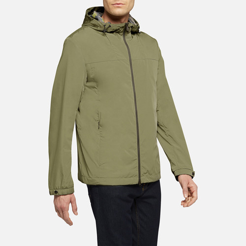 Geox M Elver Long Hooded-Polyeste Parka homme