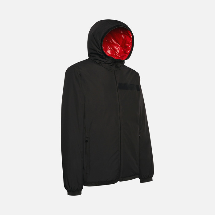 Detallado emocionante Comercial Geox® RENAN: Men's Black Jacket With Hood | Geox® Reversible