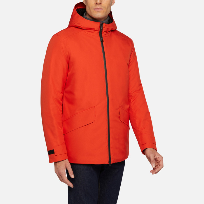 piso salario aislamiento Geox® CLINTFORD: Men's Orange Waterproof Jacket | Geox®