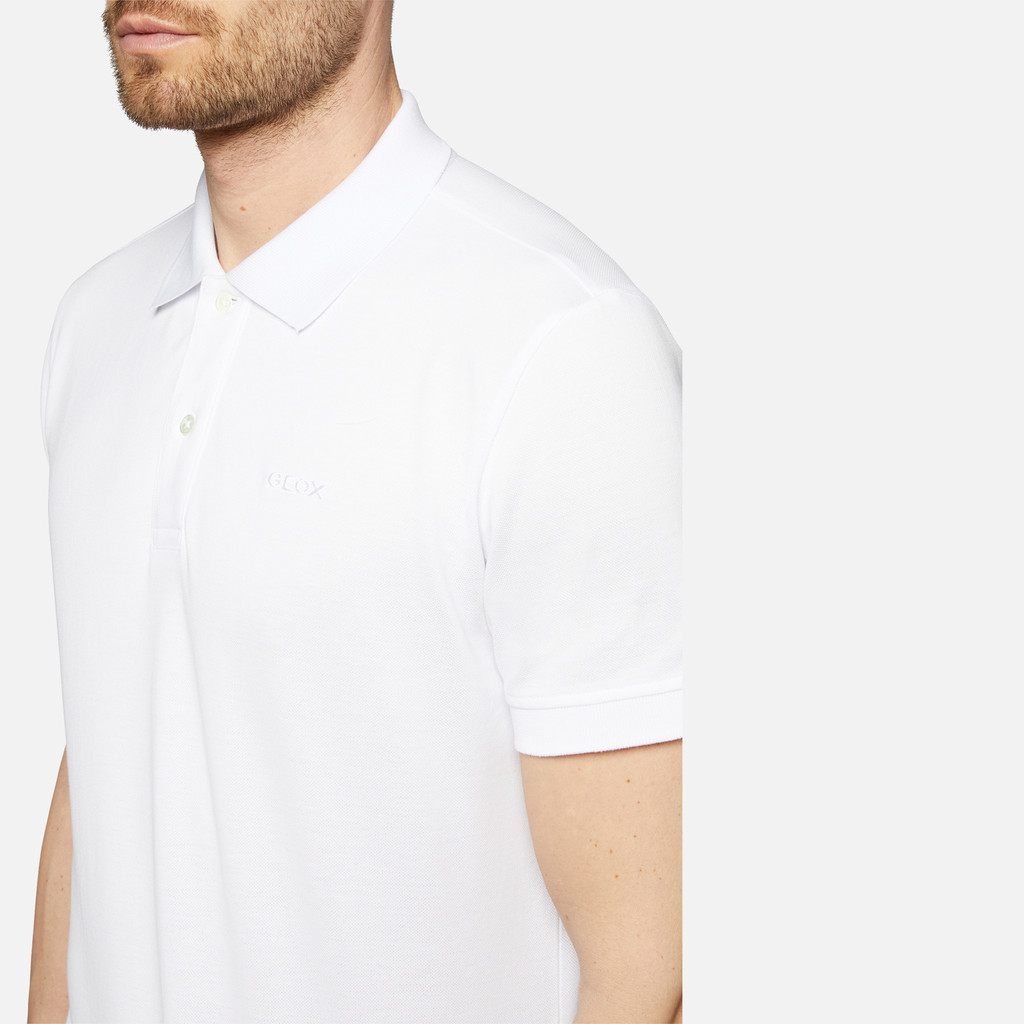 Geox® POLO: Men's optical white Polo Shirt | Geox® SS