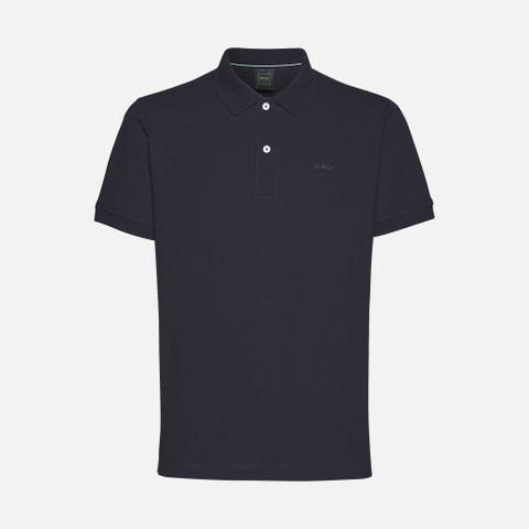 ポロシャツ ERL Men Polo Shirts ERL10T004NAVY Navy Erl Navy Cotton Polo Shirt | ShopSimon