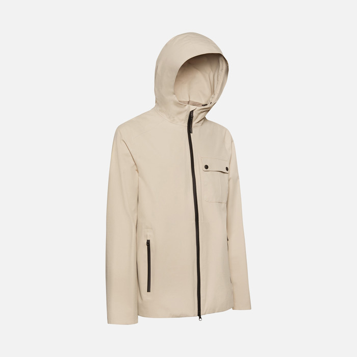 Geox® CALGARY: Chaqueta Impermeable Beige obscuro Hombre Geox®