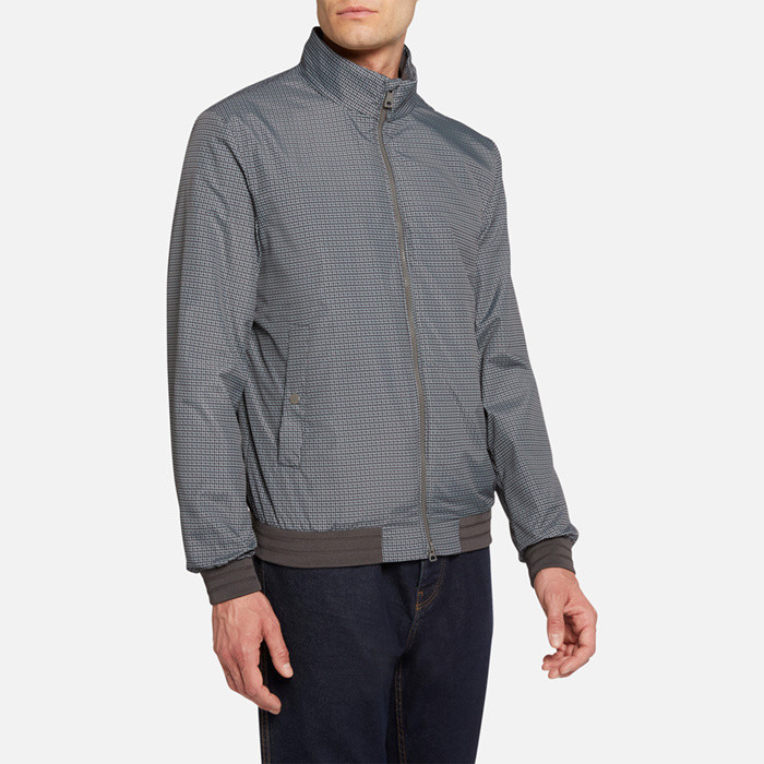 Lightweight jacket VINCIT MAN Light Grey/Black | GEOX