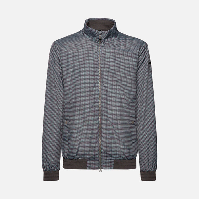 Lightweight jacket VINCIT MAN Light Grey/Black | GEOX