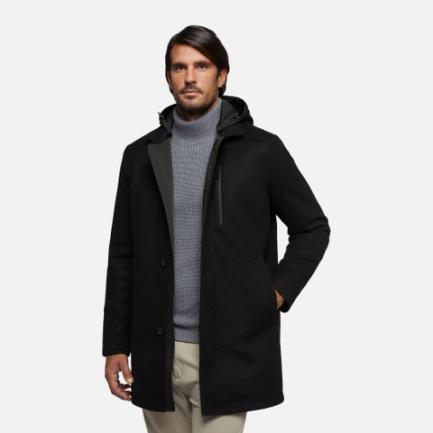 long coat MONREALE MAN Black - image number 3 | GEOX