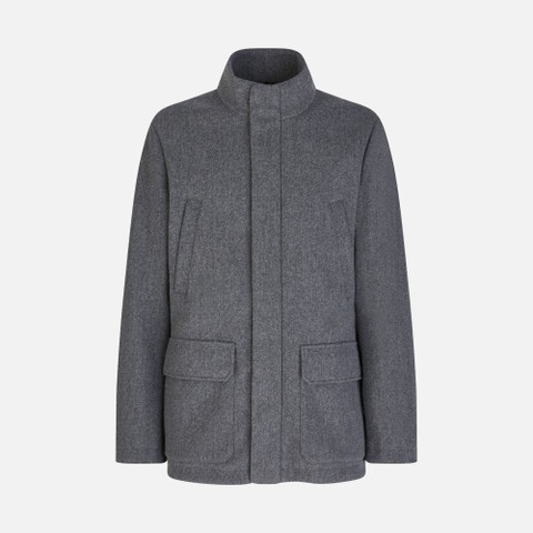 long coat MONREALE MAN Dark melange grey - image number 0 | GEOX