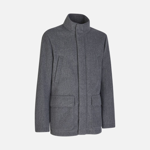 long coat MONREALE MAN Dark melange grey - image number 2 | GEOX