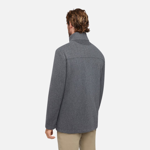 long coat MONREALE MAN Dark melange grey - image number 5 | GEOX