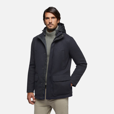 long coat MONREALE MAN Sky captain - image number 3 | GEOX