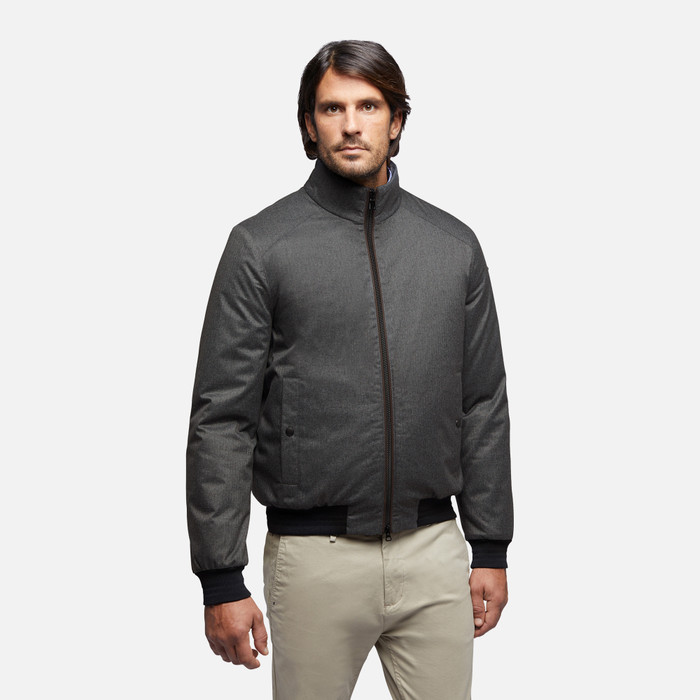 Geox® VINCIT: Mid-Season Jacket gray pinstripe Man | Geox®