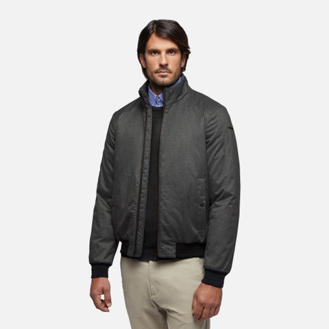 Geox® VINCIT: Mid-Season Jacket gray pinstripe Man | Geox®