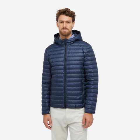 short down jacket DERECK MAN Sky Captain/Black - image number 1 | GEOX