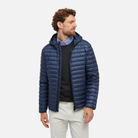short down jacket DERECK MAN Sky Captain/Black - image number 3 | GEOX
