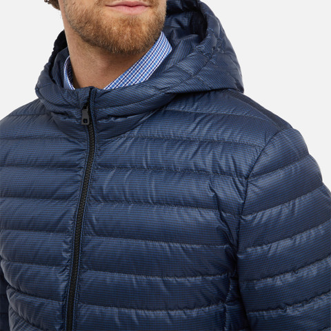 short down jacket DERECK MAN Sky Captain/Black - image number 8 | GEOX