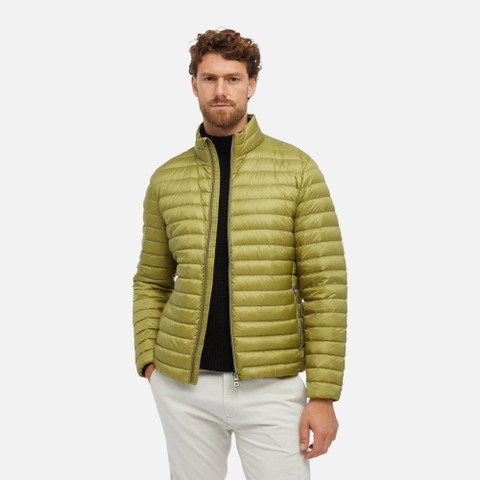 short down jacket WARRENS MAN Green olive - image number 3 | GEOX