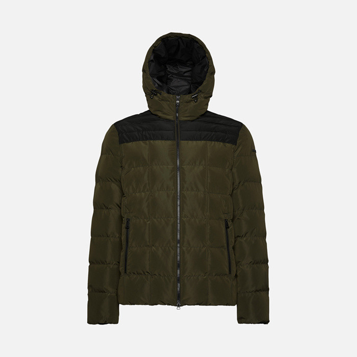 Jacket with hood MAGNETE MAN Rosin/Black | GEOX