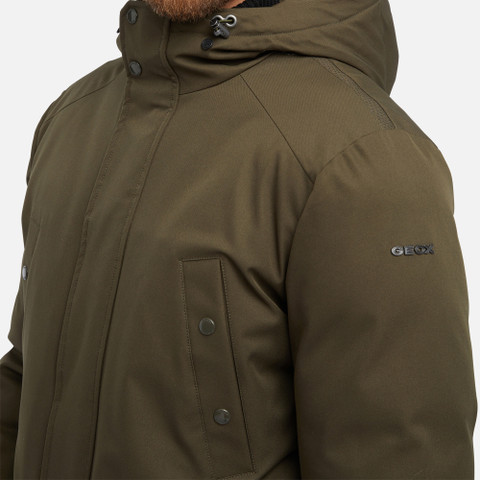 long parka NORWOLK MAN Olive night - image number 8 | GEOX
