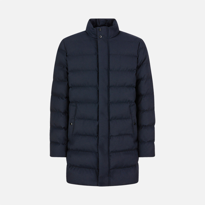 Full-length quilted coat LEVICO MAN Sky Captain/Black | GEOX