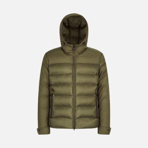 jacket with hood SAPIENZA MAN Olive night - image number 0 | GEOX