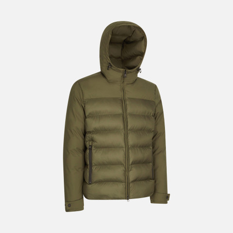 jacket with hood SAPIENZA MAN Olive night - image number 2 | GEOX