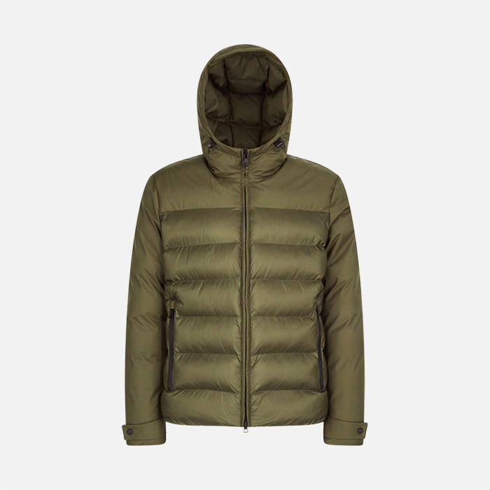 Jacket with hood SAPIENZA MAN Green olive | GEOX