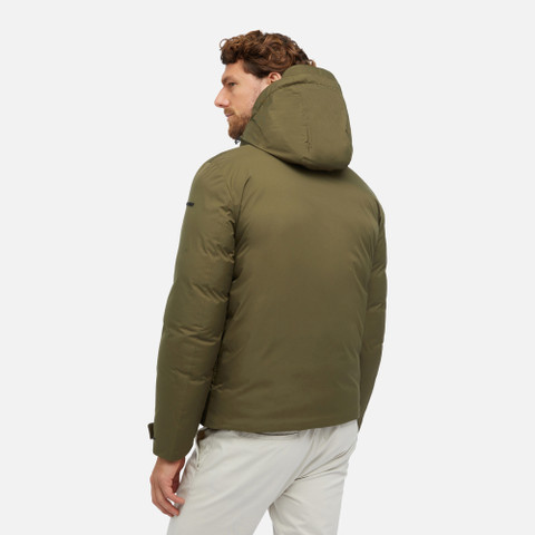 jacket with hood SAPIENZA MAN Olive night - image number 5 | GEOX