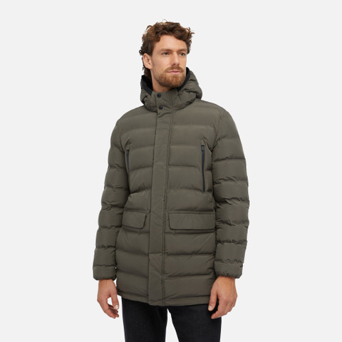 Full-length quilted coat SPHERICA MAN Rosin - image number 1 | GEOX