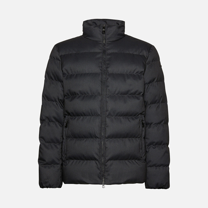 Short down jacket LEVICO MAN Asphalt/Black | GEOX
