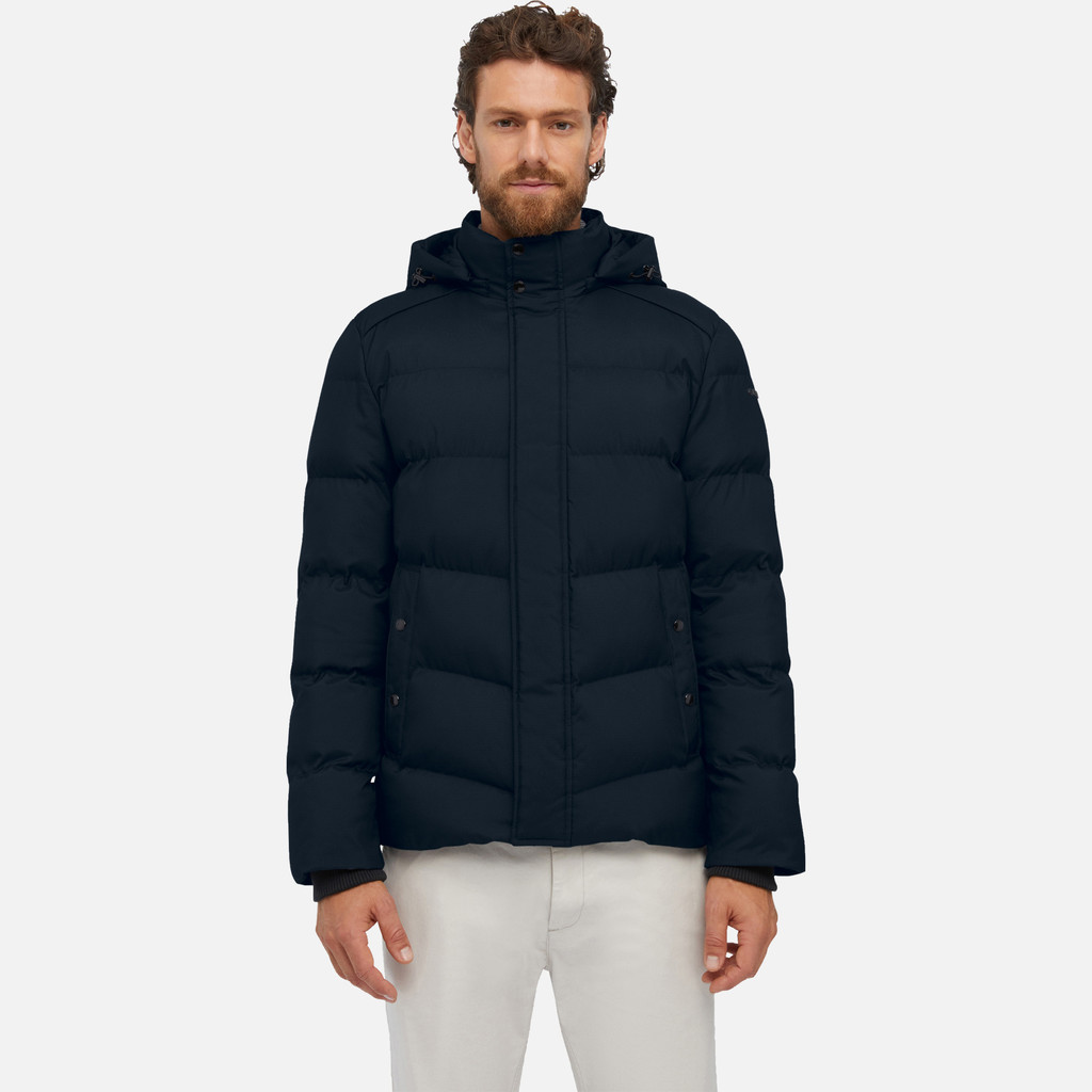 Geox® SANDFORD: Jacket With Hood dark blue Man | Geox®