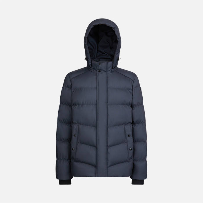 Jacket with hood SANDFORD MAN Black/Asphalt | GEOX