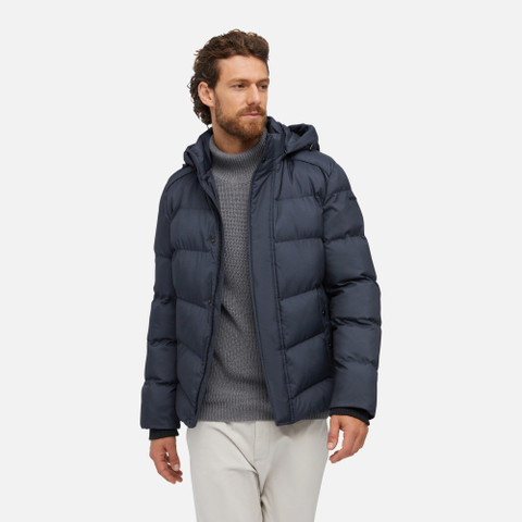 Geox® SANDFORD: Jacket With Hood black Man | Geox®