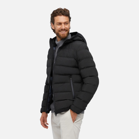 Geox® SPHERICA: Jacket With Hood black Man | Geox®