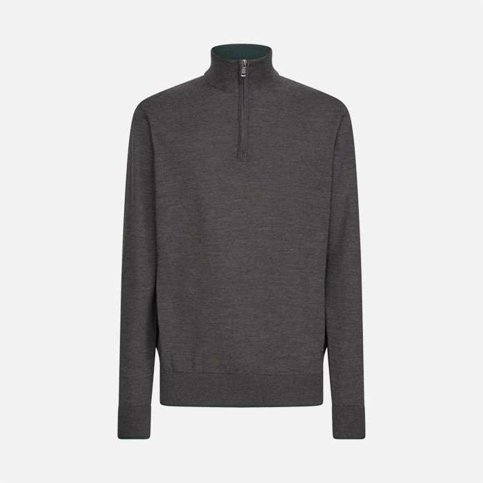 Half-zip sweater KNIT MAN Melange grey | GEOX