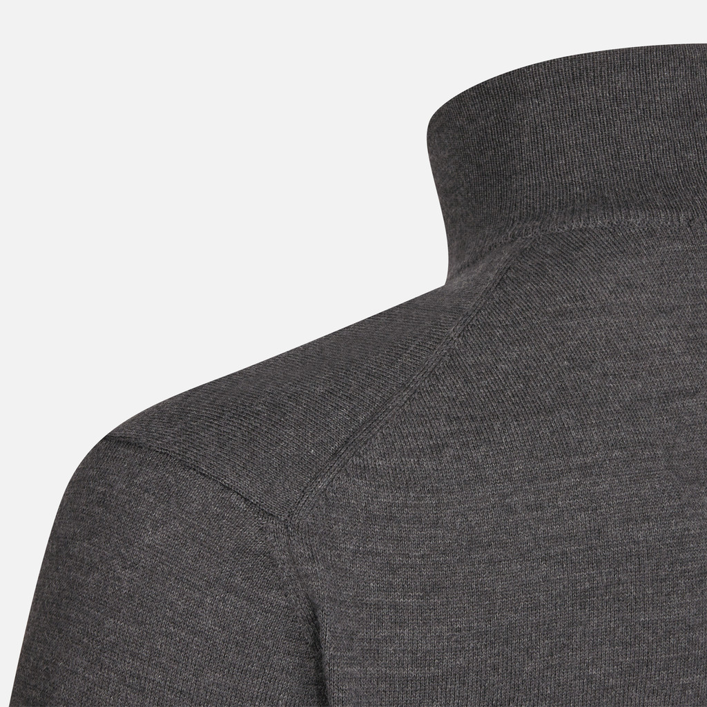 Geox® KNIT HALF ZIP: Half-Zip Sweater melange plumb Man | Geox®