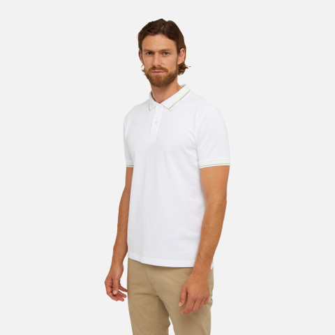 polo shirt POLO MAN Optic White - image number 3 | GEOX