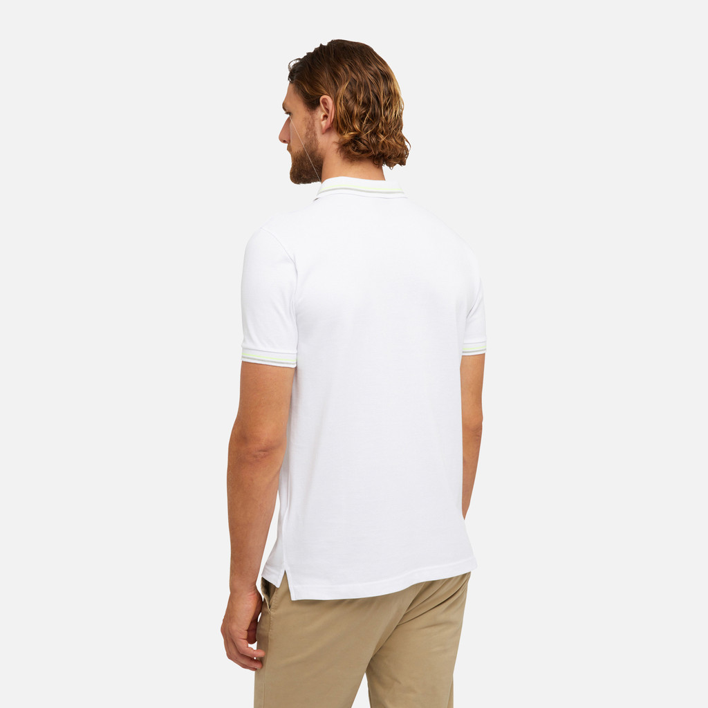 polo shirt POLO MAN Optic White - image number 5 | GEOX