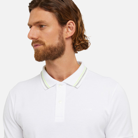 polo shirt POLO MAN Optic White - image number 8 | GEOX
